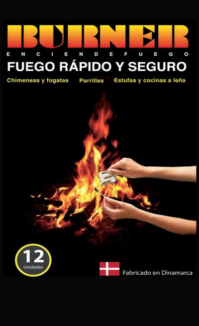Encendedor Carbón Burner Dinamarca 12 Bolsitas - 10 Minutos de encendido.
